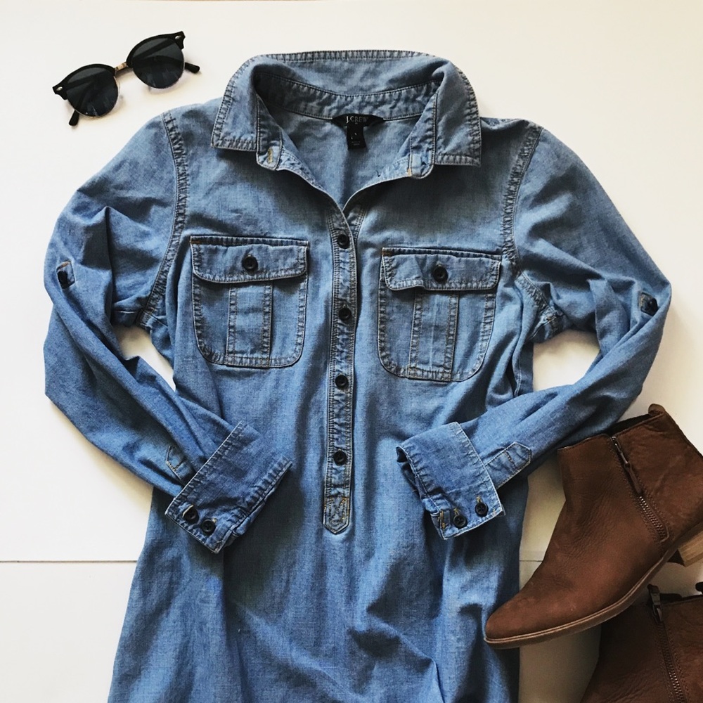 J crew chambray shirtdress